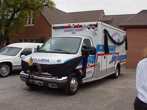 SCEMS ambulance ready for employee funeral
